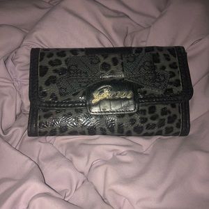 Guess wallet black Leopard print-Used